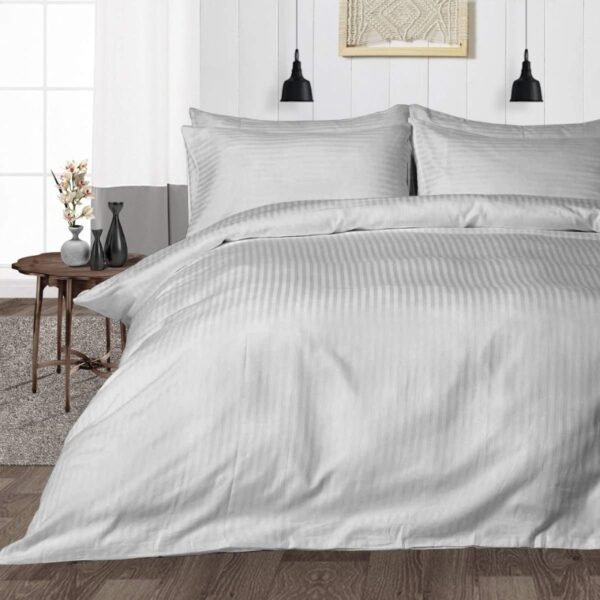 Welspun 300 Thread Count Satin Stripe Duvet Cover (100% Cotton)