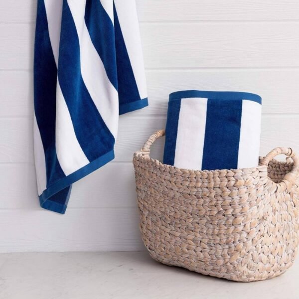 Pool Towel – Royal Blue & White Chic (500 GSM)